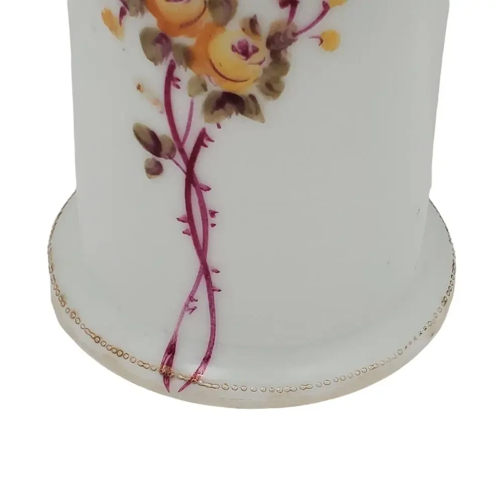 Nippon Noritake Double Handled Hand Painted Floral Gold Encrusted Vase Antique